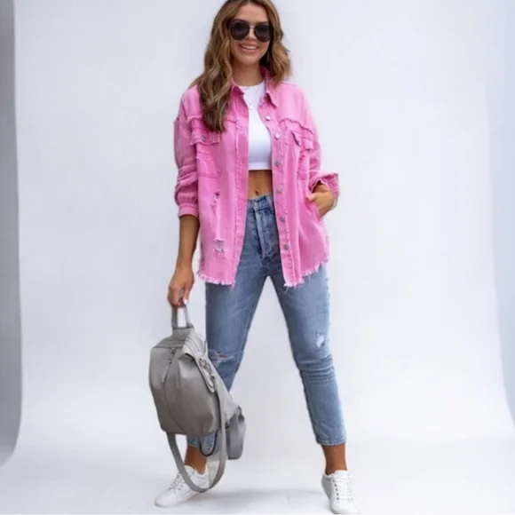 Distressed Denim Jacket - Picture 4 of 7